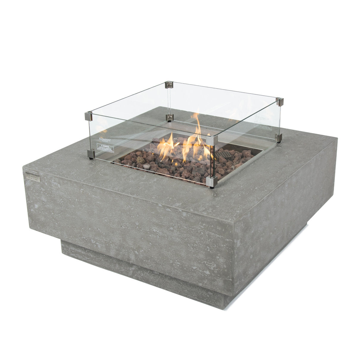 Manhattan 36" Outdoor Concrete Fire Table 45,000 BTU - Includes Lava Rocks & PVC Cover