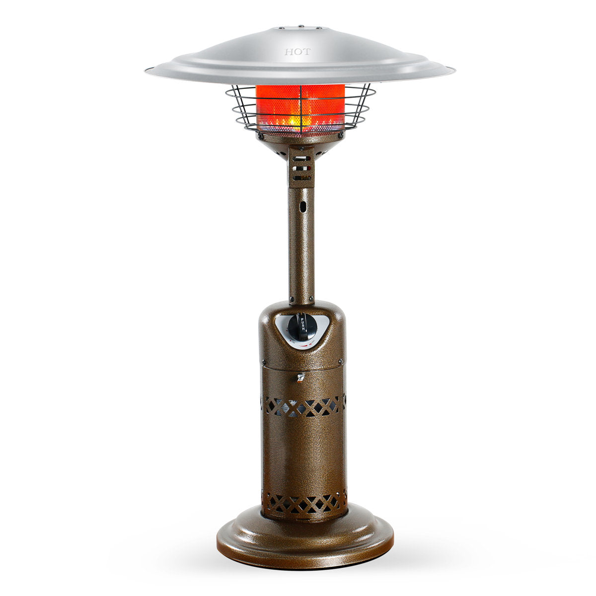 Portable Propane Tabletop Patio Heater with Safety Shut-Off & 10,000 BTU Output ¨C Hammered Bronze Finish