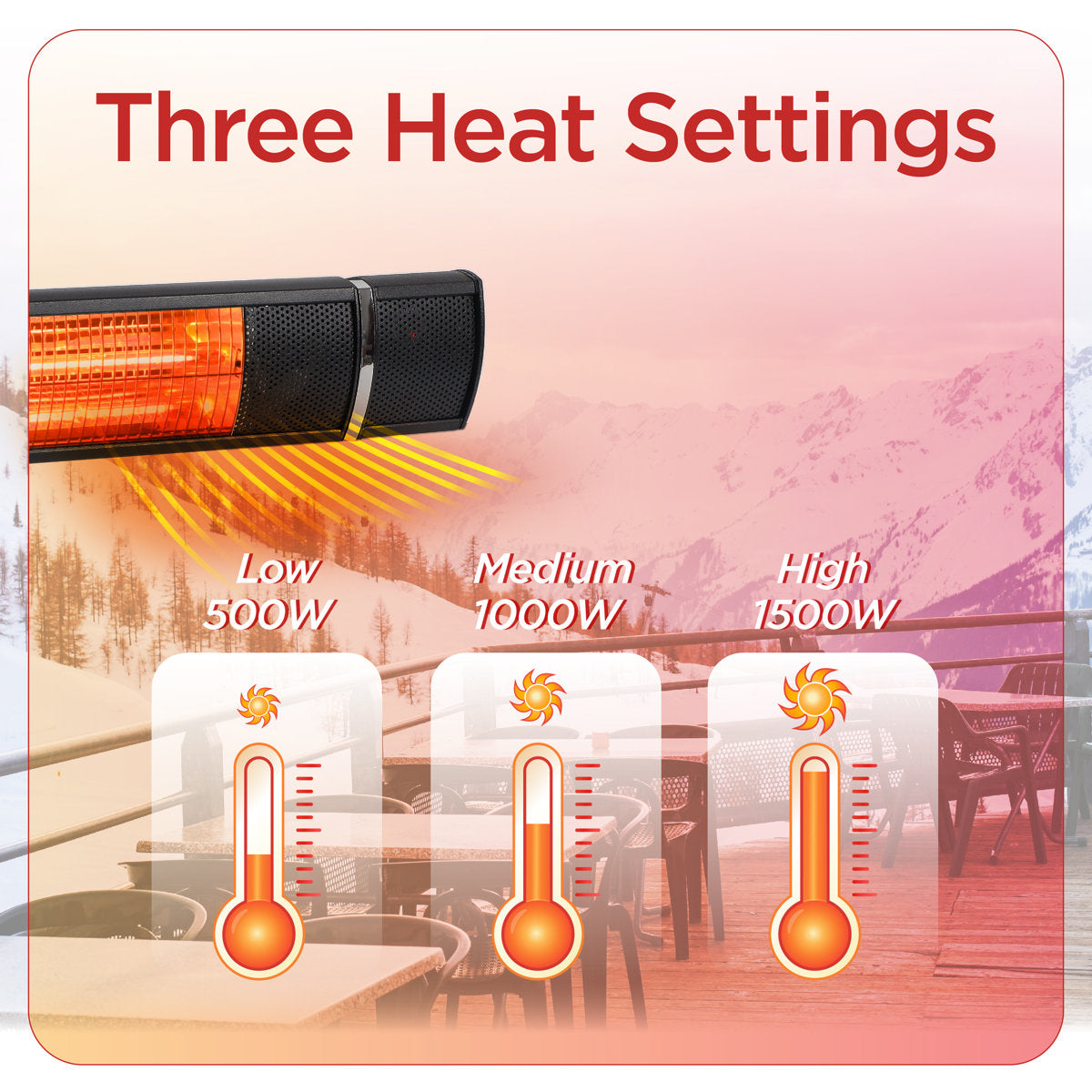 Winter Ready Series BLACK+DECKER Wall Mounted Patio Heater for Outdoors