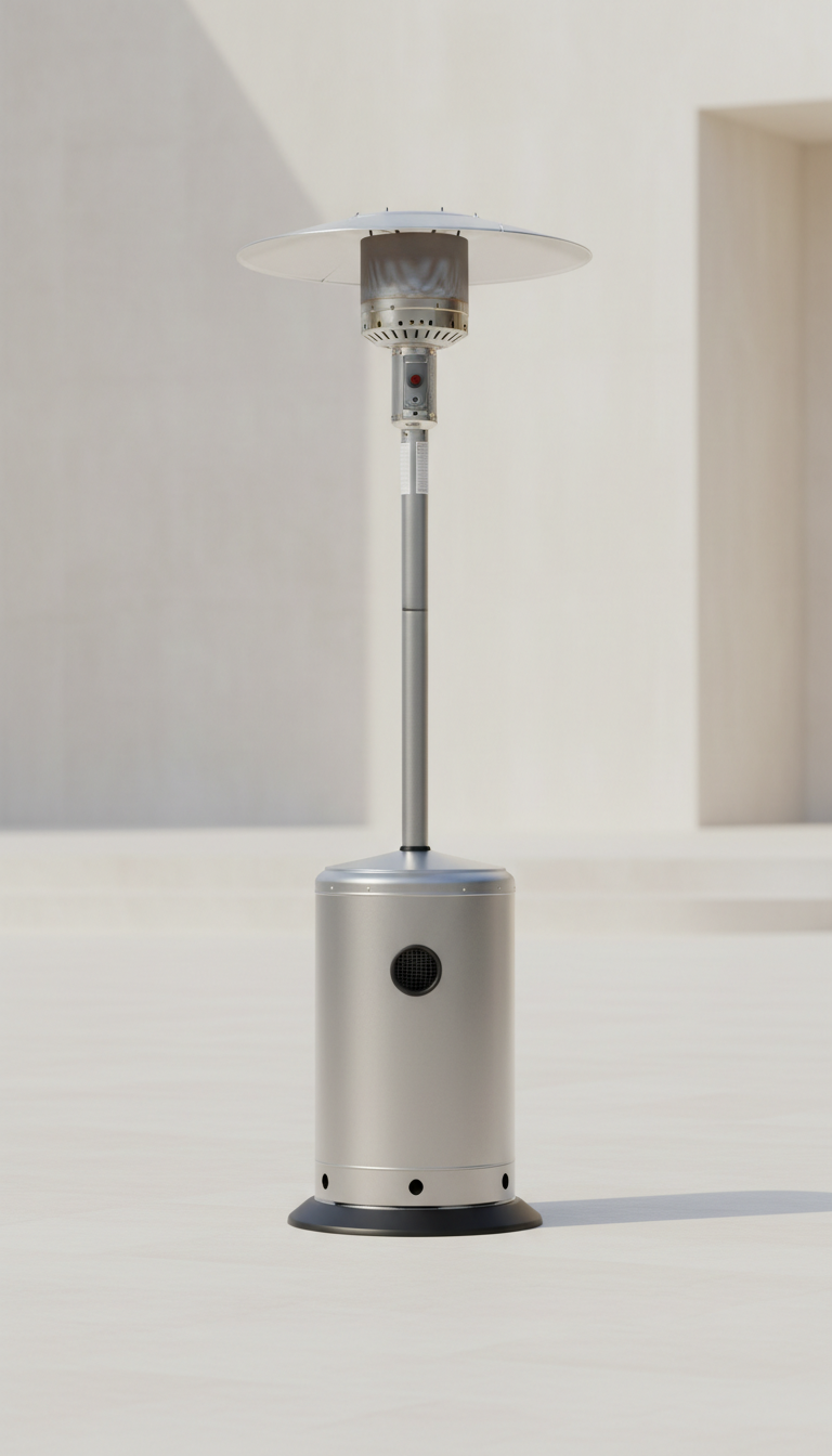 Freestanding Brushed Steel Heater